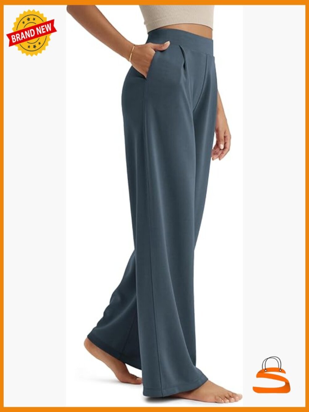 High Waist Wide Leg Pants with Pockets Modal Soft Loungewear 27-31in Inseam